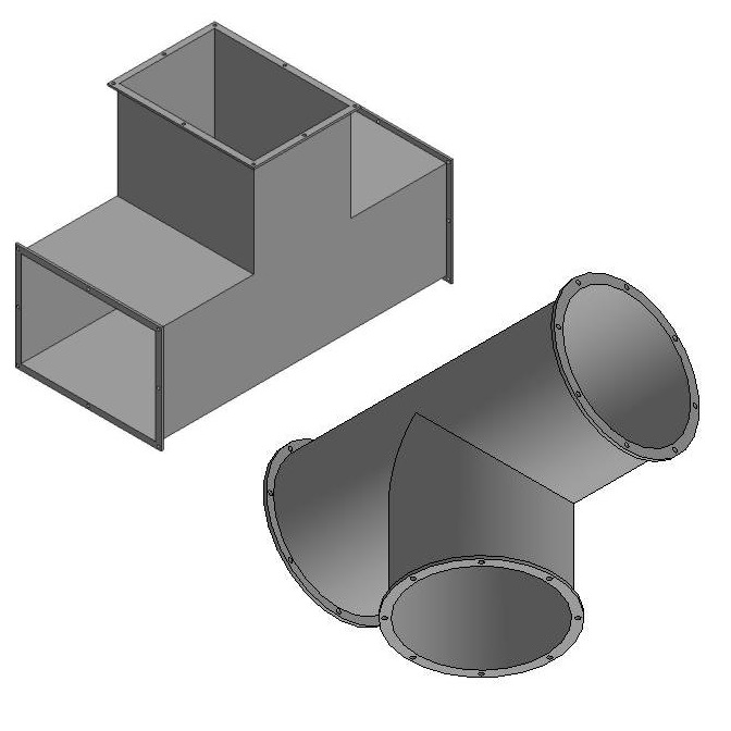 Воздуховоды для систем аспирации воздуха, фасонные части воздуховодов ...