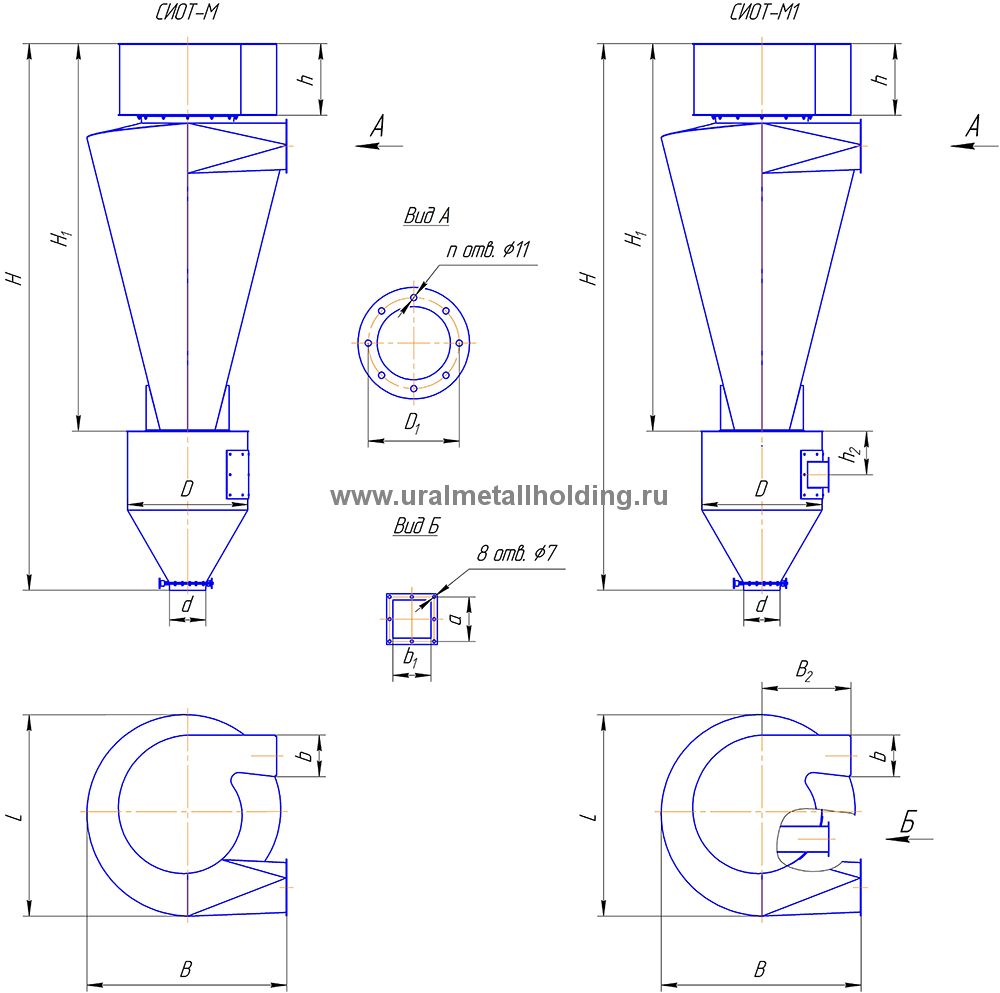 Циклоны типа СИОТ-М и СИОТ-М1